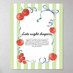 Poster Baby shower couches tardives pour bébés Tomate