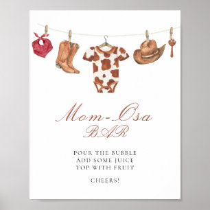 Poster Baby shower cowboy - Bar à mimosa