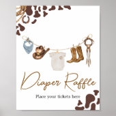 Poster Baby shower Cowboy Raffin de couche (Devant)