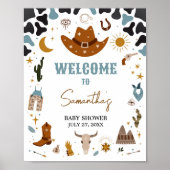 Poster Baby shower Cowboy Wild West Bienvenue (Devant)
