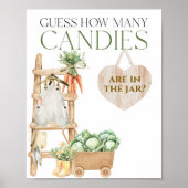 Poster Baby shower cultivé localement Combien de bonbons  (Devant)