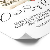 Poster Baby shower cultivé localement Ne pas dire signe b (Coin)