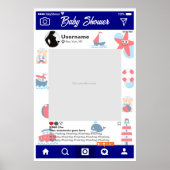 Poster Baby shower Custom Selfie Frame Marino (Devant)