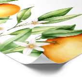 Poster Baby shower Cutie Orange Aquarelle Bienvenue (Coin)