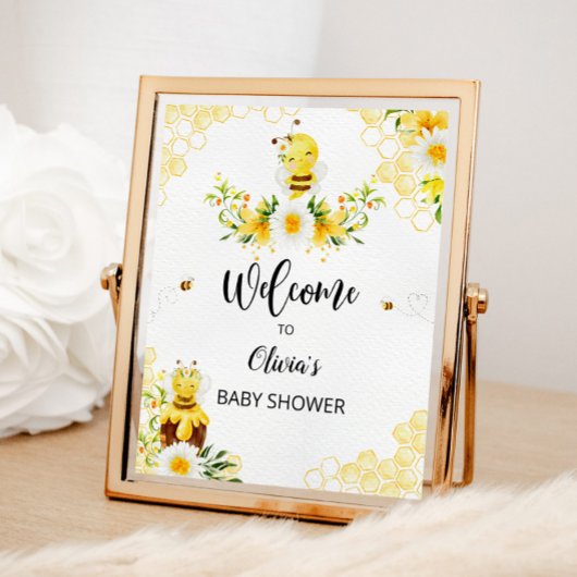 Poster Baby shower d'abeilles