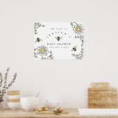 Poster Baby shower d'abeilles Bienvenue pour Bumble Bee D (Cuisine)