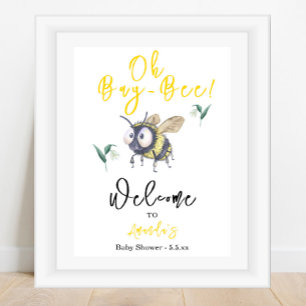 Poster Baby shower d'abeilles miel