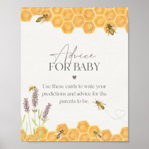 Poster baby shower d'abeilles miel conseils pour bébé sig