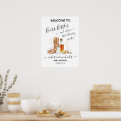 Poster Baby shower d'accueil des bouteilles de Cowboy (Cuisine)