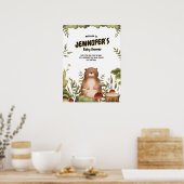 Poster Baby shower d'accueil des ours de bois (Cuisine)