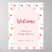 Poster Baby shower d'accueil Pastel Sweetheart Arch (Devant)