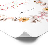 Poster Baby shower d'accueil pour Fleur sauvage Boho simp (Coin)