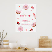 Poster Baby shower d'accueil pour les beignets de petite (Cuisine)
