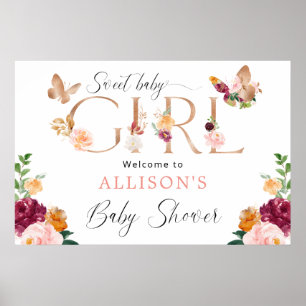 Poster Baby shower d'accueil Sweet Baby Girl