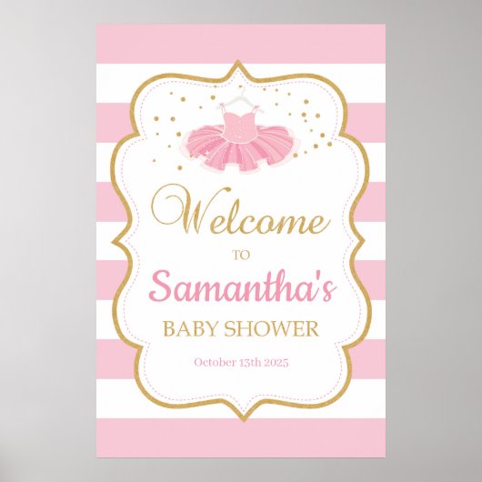 Poster Baby shower d'accueil Tutu 24x36 (Devant)