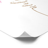 Poster Baby shower d'affichage simple rose bienvenue (Coin)