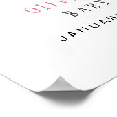 Poster Baby shower d'Affiche de bienvenue à ballon rose o (Coin)