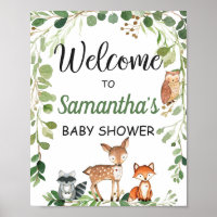 Baby shower d'Affiche de bienvenue des animaux de 