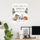 Poster Baby shower d'Affiche de bienvenue des animaux de (Bureau à domicile)