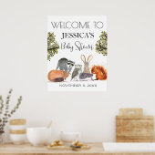 Poster Baby shower d'Affiche de bienvenue des animaux de (Cuisine)