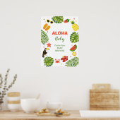 Poster Baby shower d'Aloha hawaïen tropical (Cuisine)