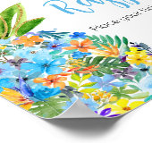 Poster Baby shower d'ananas bleu floral (Coin)