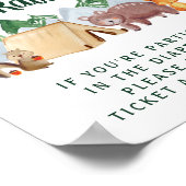 Poster Baby shower d'animaux de bois de feuillage rustiqu (Coin)