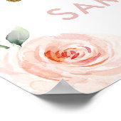 Poster Baby shower d'animaux de la Jungle rose Floral (Coin)