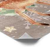 Poster Baby shower d'animaux en bois mignon Bienvenue (Coin)