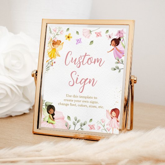 Poster Baby shower d'anniversaire de fée magique Signal p