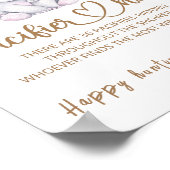 Poster Baby shower d'aquarelle à l'éléphant et aux fleurs (Coin)