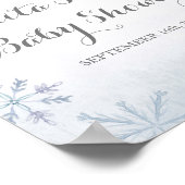 Poster Baby shower d'aquarelle d'hiver signe de bienvenue (Coin)
