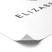 Poster Baby shower d'aquarelle Elephant Bienvenue (Coin)