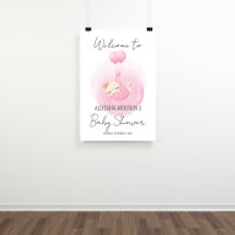 Baby shower d'aquarelle rose kitty foncé