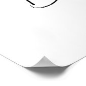 Poster Baby shower d'aquarelle rose kitty foncé (Coin)