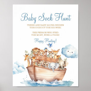 Poster Baby shower d'arche de mignonne Boy Noah Baby Sock