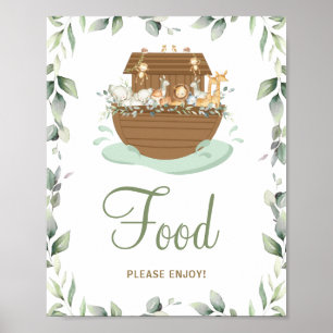 Poster Baby shower d'arche de Noah de verdure Nourriture