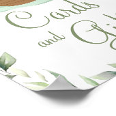 Poster Baby shower d'arche de verdure Noah Baptême Cartes (Coin)