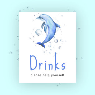Poster Baby shower dauphin - Boissons