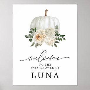 Poster Baby shower d'automne