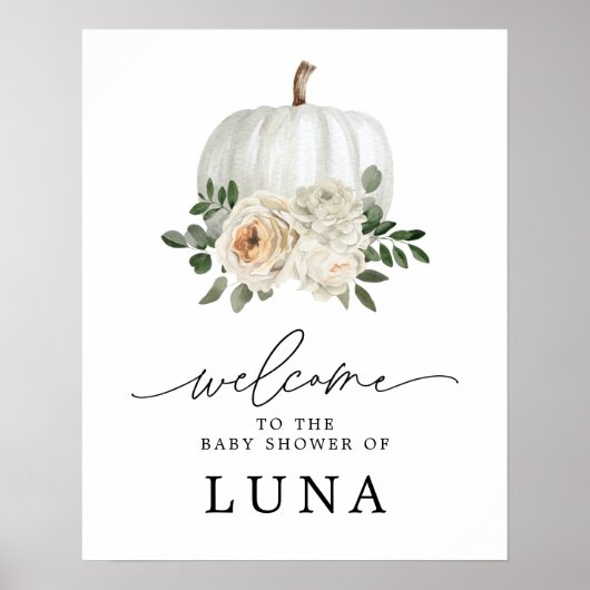 Poster Baby shower d'automne (Devant)