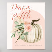 Poster Baby shower d'automne Aquarelle Citrouille Déchets (Devant)