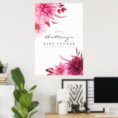 Poster Baby shower d'automne Bourgogne et Brousse Bienven (Bureau à domicile)