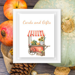 Poster baby shower d'automne citrouille - cartes et cadea