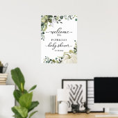 Poster Baby shower d'automne Citrouille de verdure Affich (Bureau à domicile)