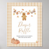 Poster Baby shower d'automne du Citrouille rustique (Devant)