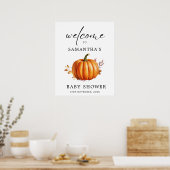 Poster Baby shower d'automne floral moderne (Cuisine)