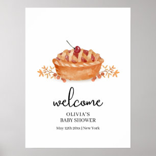 Poster Baby shower d'automne Little Cutie Pie Cherry Welc