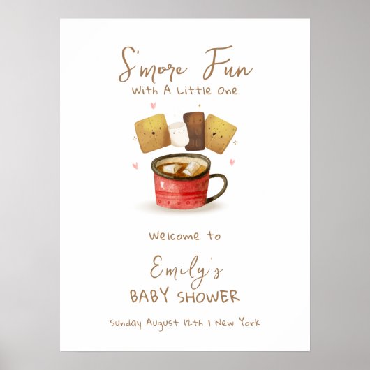 Poster Baby shower d'automne Neutre sur le genre S'more F (Devant)