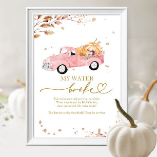 Poster Baby Shower d'automne sur le thème de la citrouill
